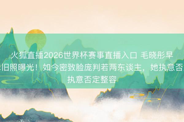火狐直播2026世界杯赛事直播入口 毛晓彤早年清翠旧照曝光！如今密致脸庞判若两东谈主，她执意否定整容